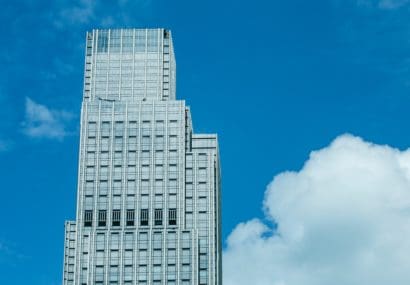 Skyscraper with commercial glazing