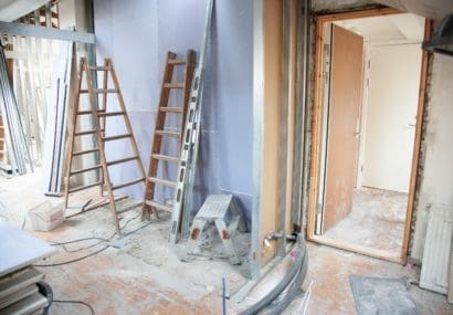 Interior of house being renovated